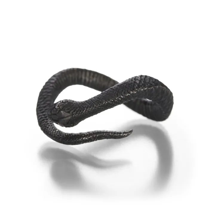 Anthony Lent Rings Oxidized Stacking Serpent Ring