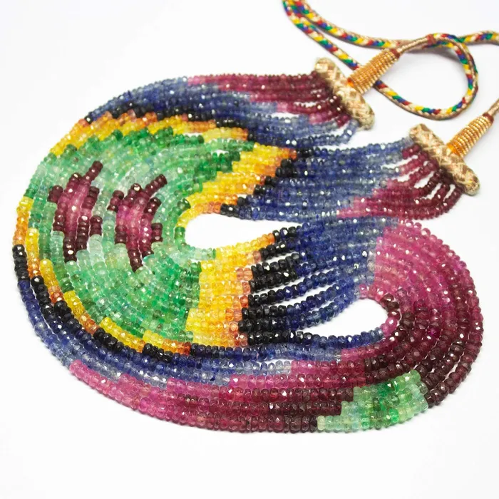 Beads Supplies USA Necklaces 7 Strands of Genuine Multi Precious Gemstone Necklace Ruby Emerald Sapphire Necklace All Natural Beads Royal Necklace 335mm Beads Supplies USA Necklaces 7 Strands of Genuine Multi Precious Gemstone Necklace Ruby Emerald Sapphire Necklace All Natural Beads Royal Necklace 335mm