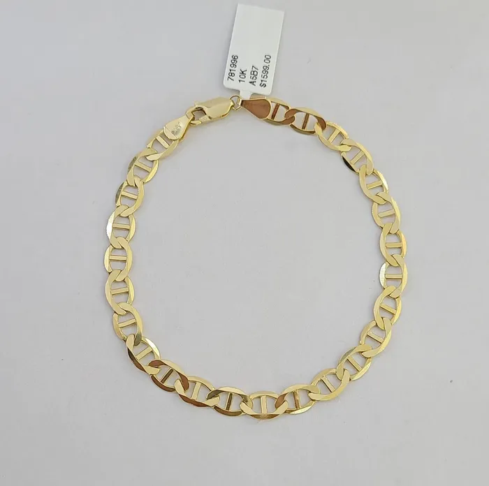 Bracelets Gold and Diamond REAL 10k Yellow Gold Bracelet 6mm Anchor Mariner 8 Inch Lobster Lock Bracelets Gold and Diamond REAL 10k Yellow Gold Bracelet 6mm Anchor Mariner 8 Inch Lobster Lock