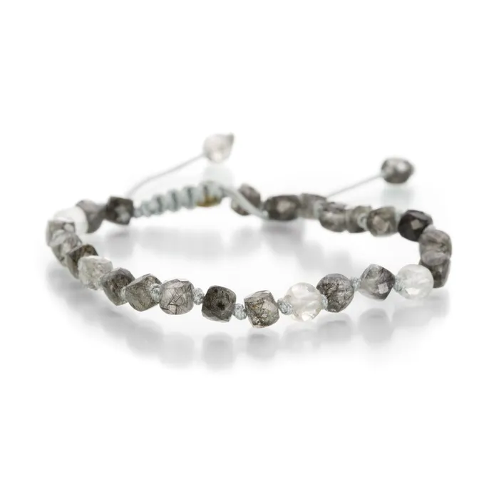 Bracelets Joseph Brooks 3mm Faceted Cube Black Rutile Bracelet