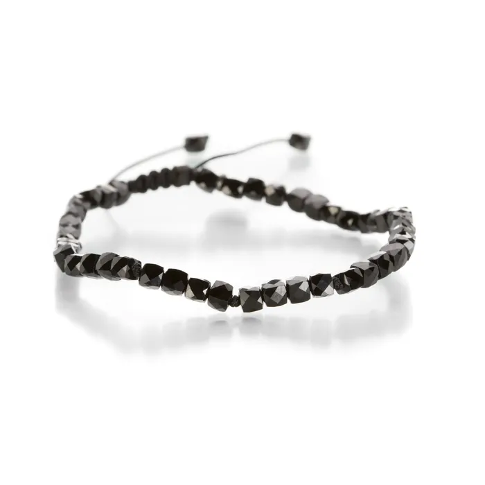 Bracelets Joseph Brooks 4mm Faceted Black Spinel Cube Bracelet