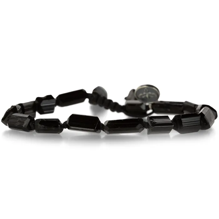 Bracelets Joseph Brooks Black Tourmaline Natural Crystal Bead Bracelet