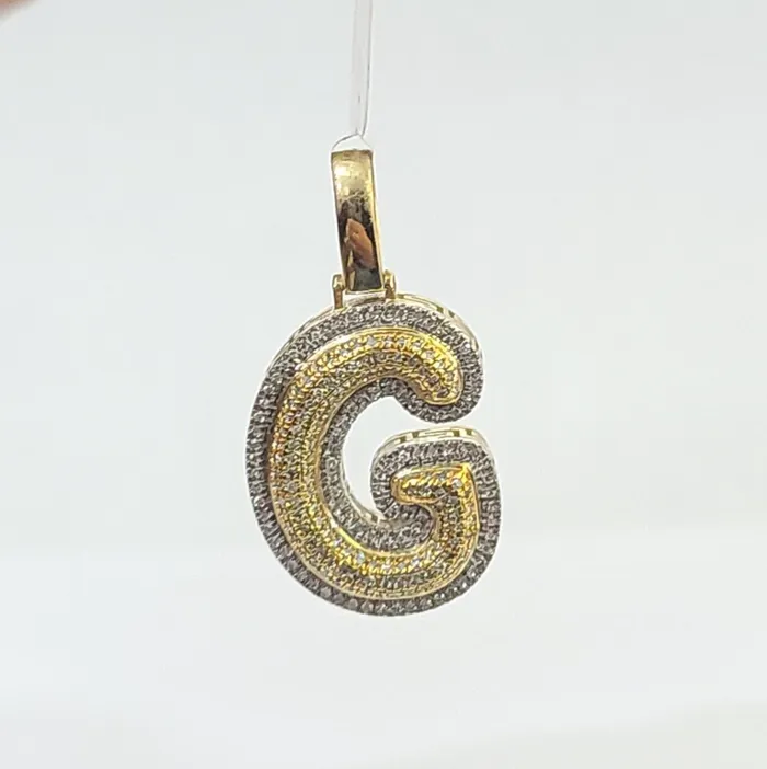Charm Necklaces Globalwatches10 10k Yellow Gold Diamond Letter G Initial Alphabet Charm Pendant Real Genuine