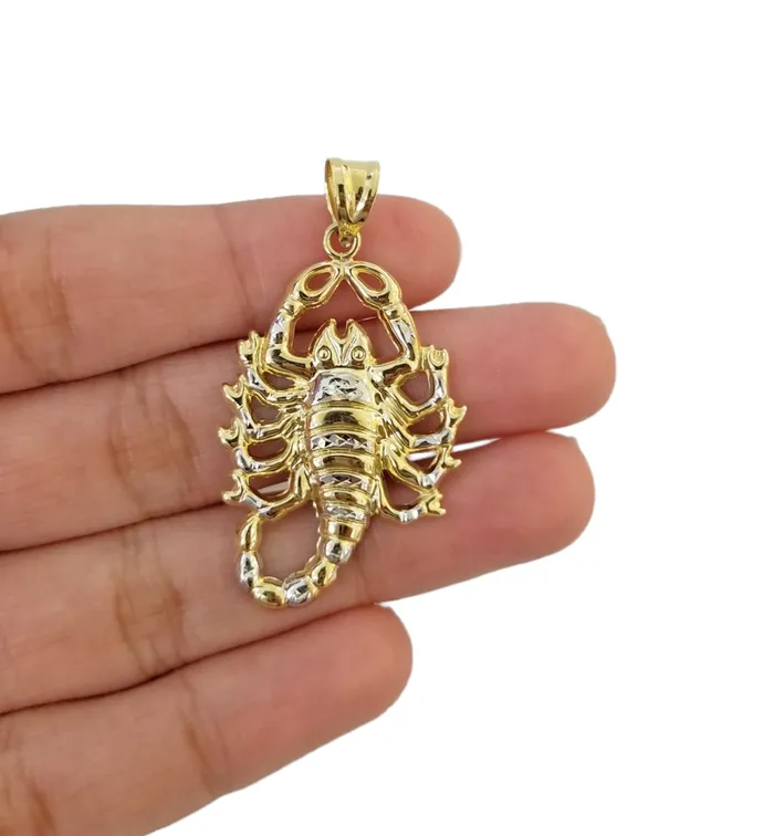 Charm Necklaces Globatwatches10 10K Yellow Gold Scorpion Charm Pendant Zodiac Sign Real 10kt