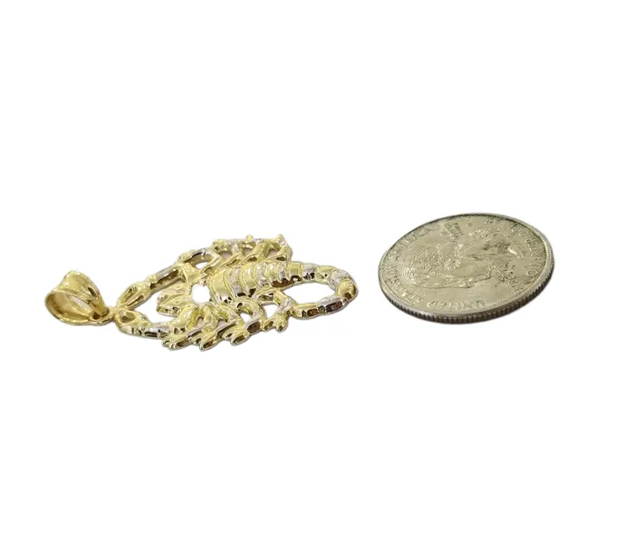 Charm Necklaces Globatwatches10 10K Yellow Gold Scorpion Charm Pendant Zodiac Sign Real 10kt
