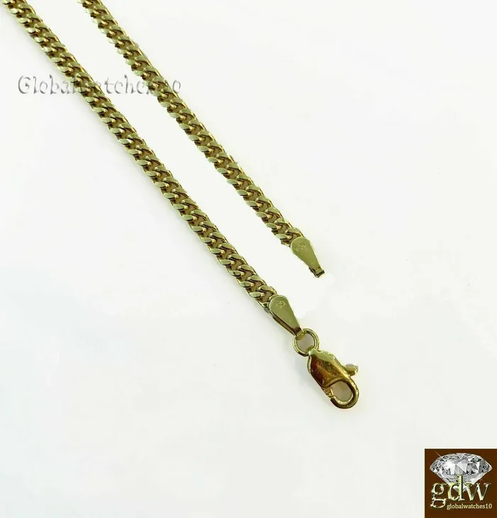 Charm Necklaces Gold and Diamond 10k Gold Wing Charm Pendant with Miami Cuban Chain 22 24 26 28 Real