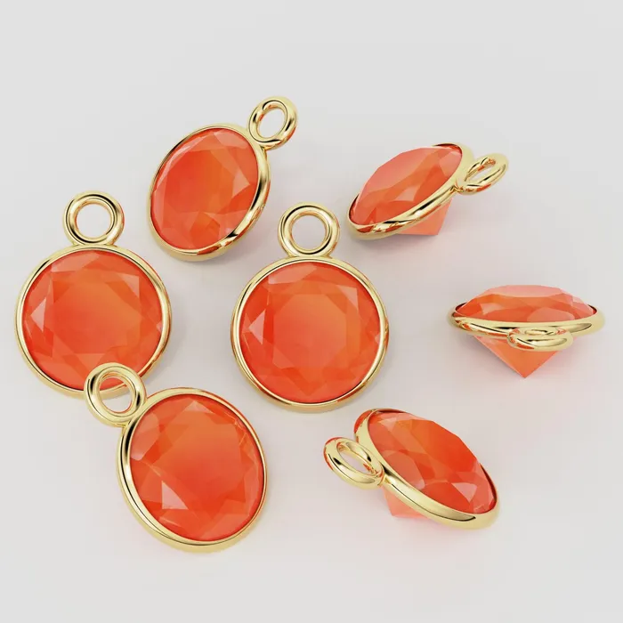 Charm Necklaces Jalvi Co Carnelian 14k Solid Gold Charm 456mm Natural Orange Gemstone Pendant 2pc Charm Necklaces Jalvi Co Carnelian 14k Solid Gold Charm 456mm Natural Orange Gemstone Pendant 2pc