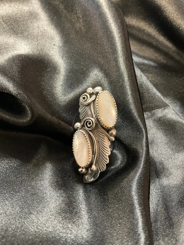 Chris Crosbys Purple Coyote Mussel Shell Ring Rings Chris Crosbys Purple Coyote Mussel Shell Ring Rings