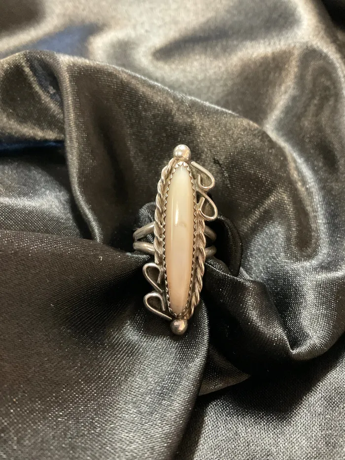 Chris Crosbys Purple Coyote Mussel Shell Ring Rings Chris Crosbys Purple Coyote Mussel Shell Ring Rings