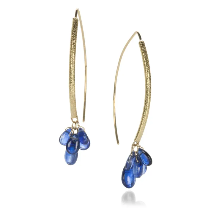 Earrings Barbara Heinrich Navette Earrings with Blue Kyanite Drops