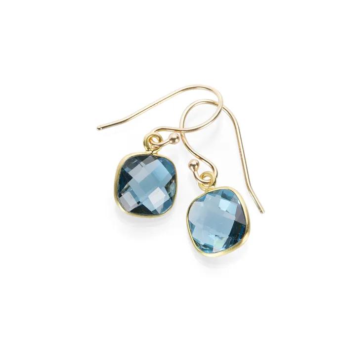 Earrings Faceted London Blue Topaz Earrings Margaret Solow