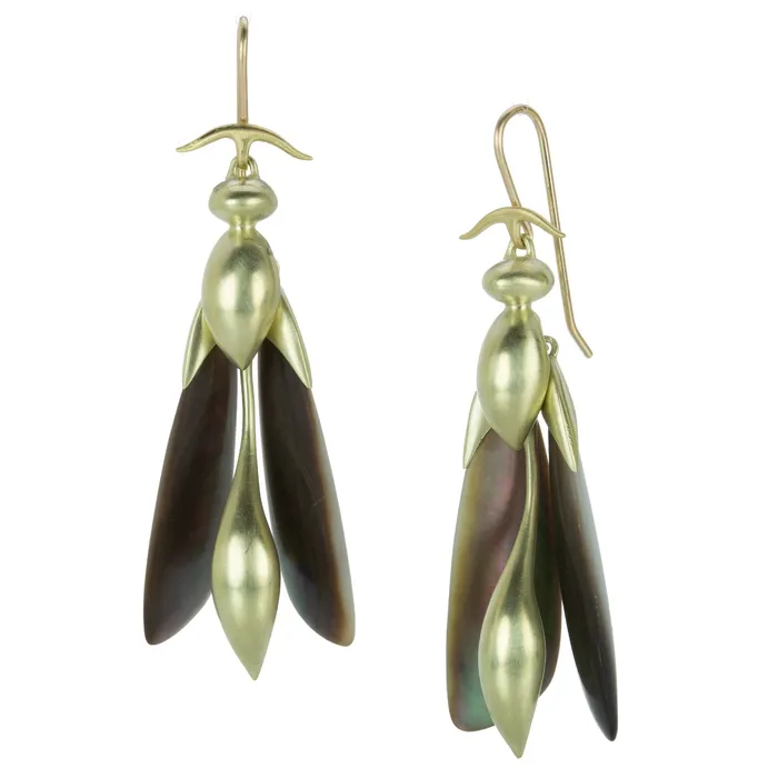 Earrings Gabriella Kiss Mother of Pearl Articulated Wasp Earrings
