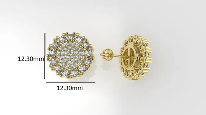 Earrings Jcm 21 jewelry 14k Earrings with 86 DIAMONDS STT Prong Push Back Round Style