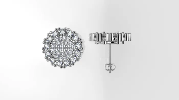 Earrings Jcm 21 jewelry 14k Earrings with 86 DIAMONDS STT Prong Push Back Round Style