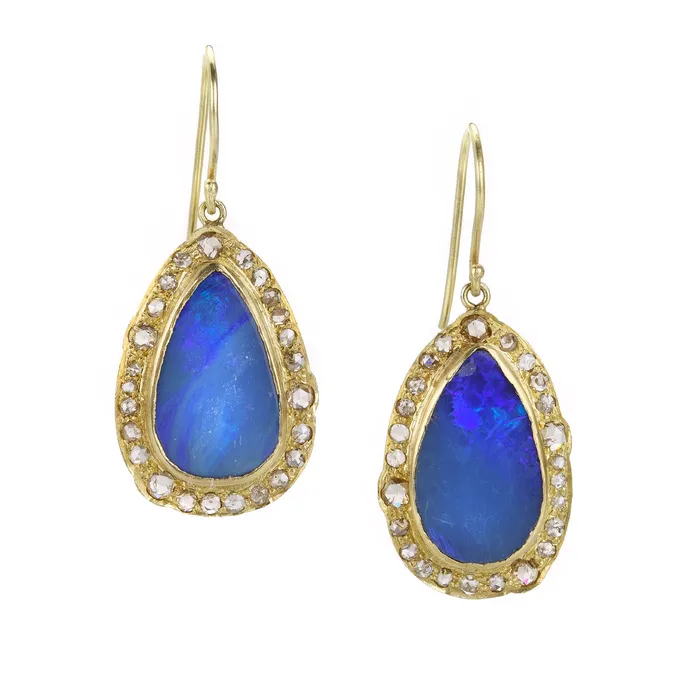 Earrings Sophie Theakston Opal and Diamond Drop Earrings