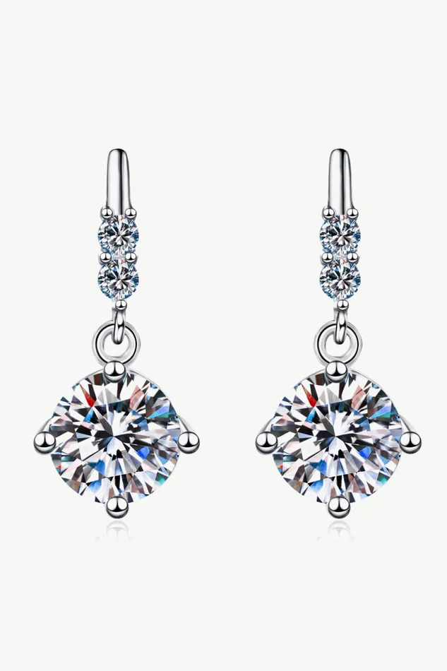 Earrings Trendsi 1 Carat Moissanite Drop Earrings