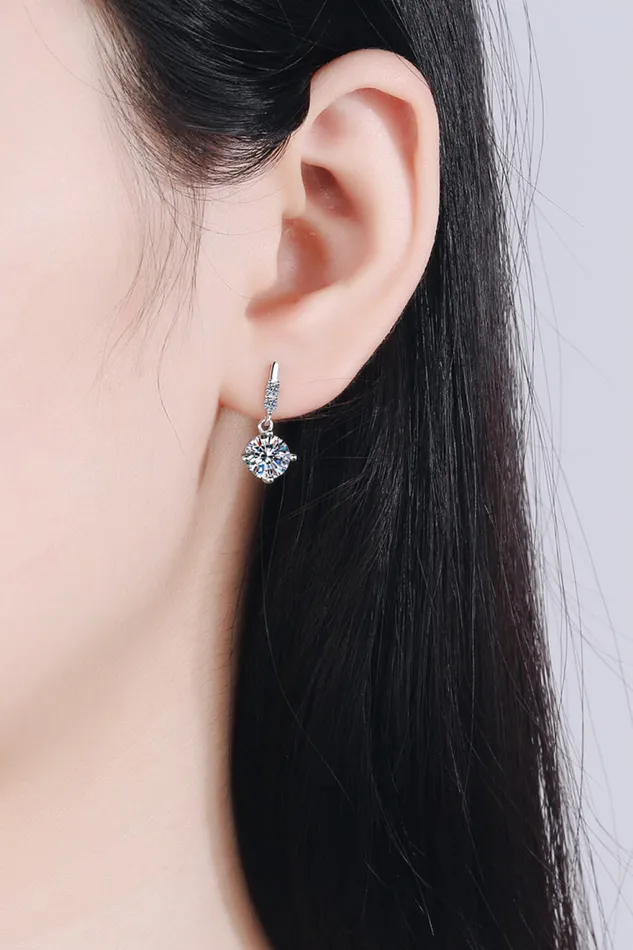 Earrings Trendsi 1 Carat Moissanite Drop Earrings