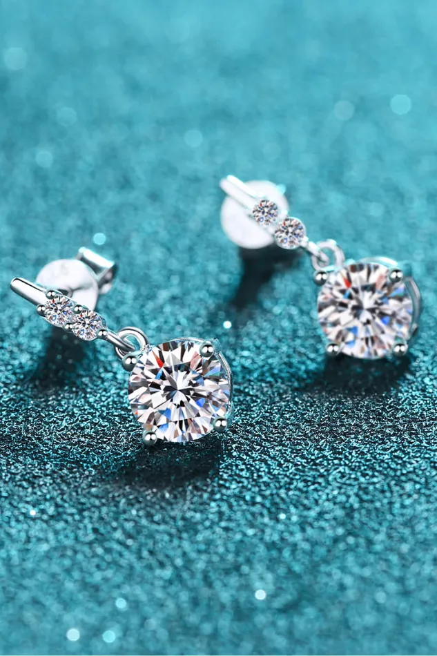 Earrings Trendsi 1 Carat Moissanite Drop Earrings