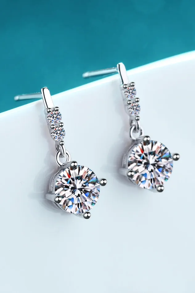 Earrings Trendsi 1 Carat Moissanite Drop Earrings