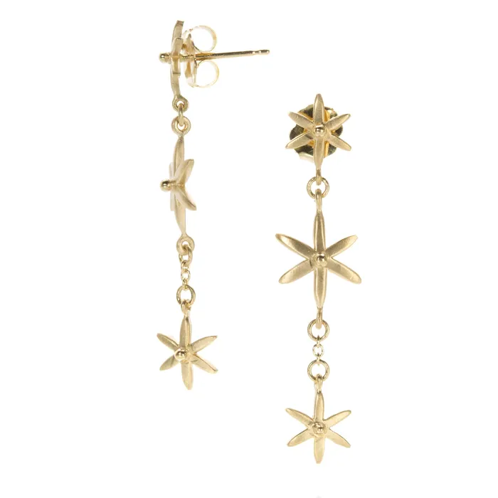 Earrings Triple Star Drop Earrings Anne Sportun