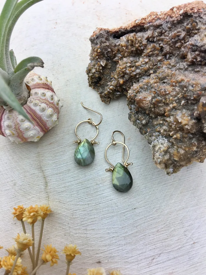 Enclave Gems Co Earrings Fifi Earrings Faceted Labradorite Briolette Cut Natural Teardrop 14k Gold Filled Enclave Gems Co Earrings Fifi Earrings Faceted Labradorite Briolette Cut Natural Teardrop 14k Gold Filled