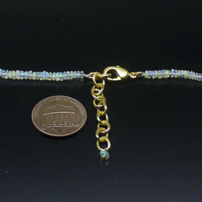 Ethiopian Opal Smooth Rondelle Beads Gold Vermeil Necklace 18 2mm 4mm Beads Supplies USA Necklaces