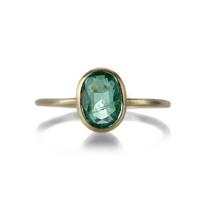 Faceted Pale Emerald Ring Margaret Solow Rings