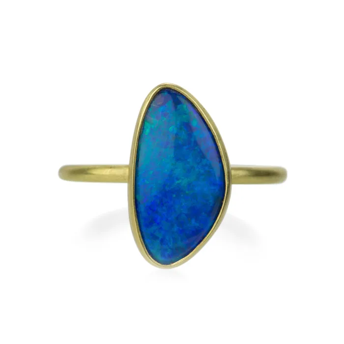 Freeform Bezel Set Boulder Opal Ring Gabriella Kiss Rings