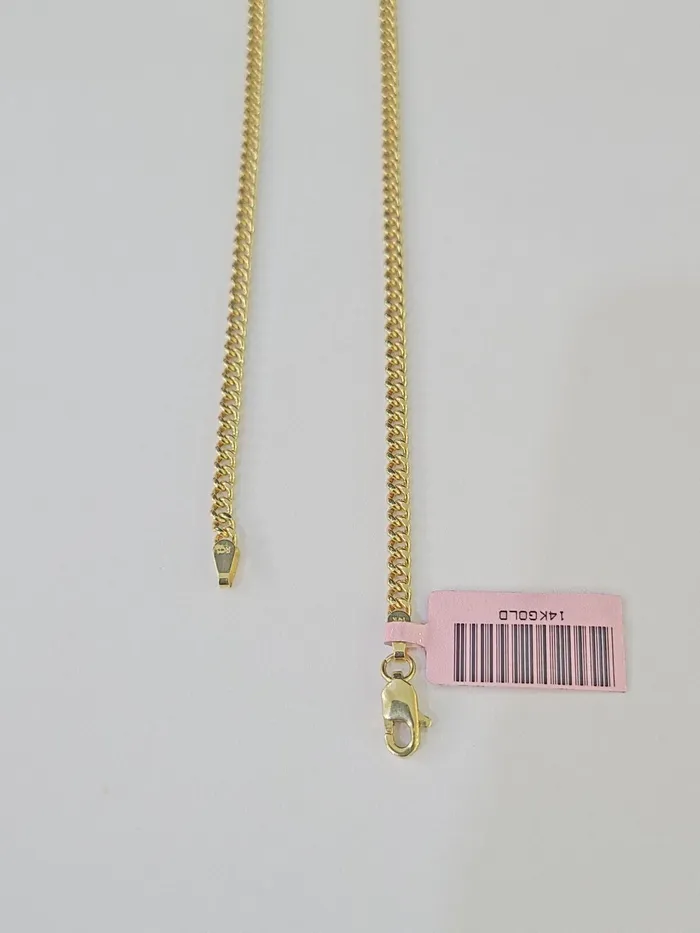 Globalwatches10 14k Yellow Gold Miami Cuban Link Chain Necklace 3mm 1826 Inches Real Necklaces