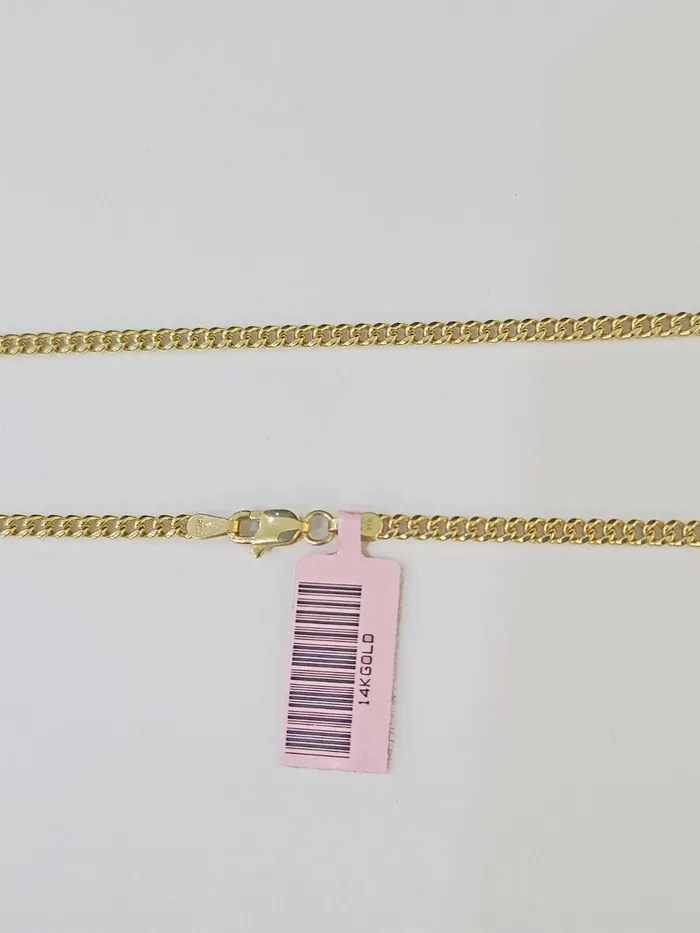 Globalwatches10 14k Yellow Gold Miami Cuban Link Chain Necklace 3mm 1826 Inches Real Necklaces