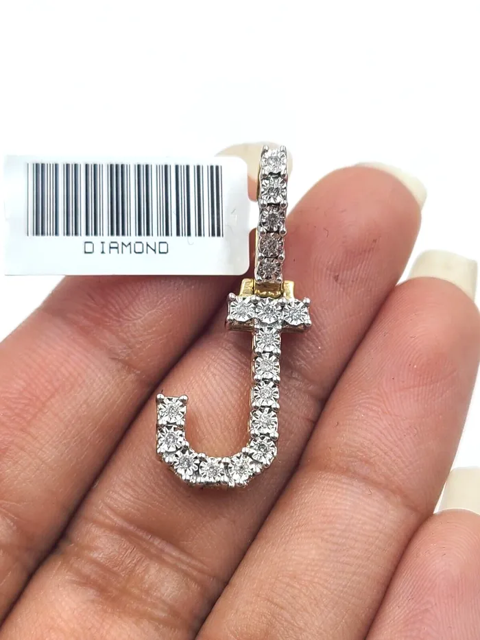 Globalwatches10 Charm Necklaces Real 10k Gold Diamond Letter J Initial Alphabet CharmPendant 125 Globalwatches10 Charm Necklaces Real 10k Gold Diamond Letter J Initial Alphabet CharmPendant 125