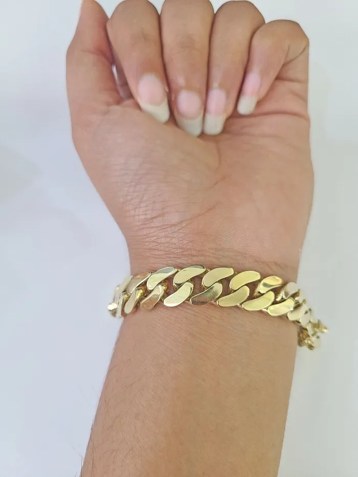 Gold and Diamond Bracelets Real 10K Royal Monaco Bracelet Yellow Gold 8 Box Clasp 11mm Genuine Gold and Diamond Bracelets Real 10K Royal Monaco Bracelet Yellow Gold 8 Box Clasp 11mm Genuine