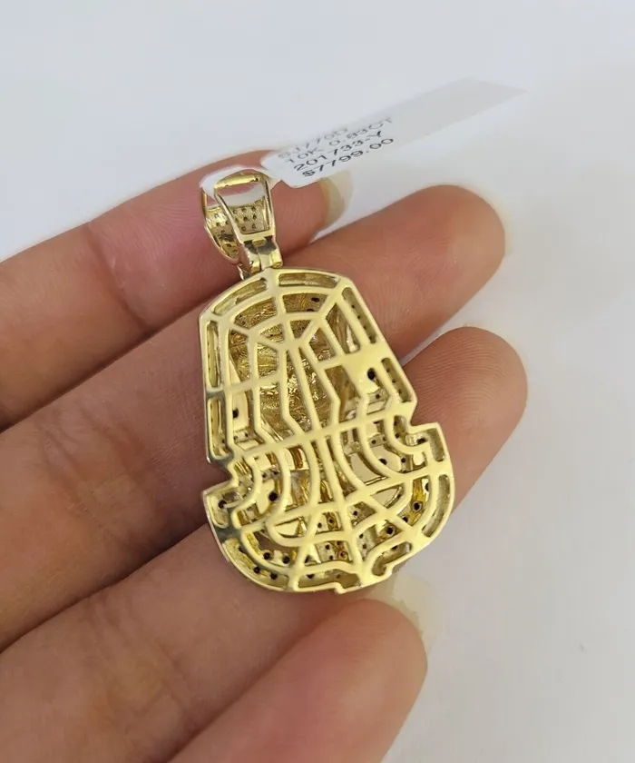 Gold and Diamond Necklaces 10k Solid Rope Chain Pharaoh Charm Diamond Set 4mm 2028 Necklace Gold Yellow