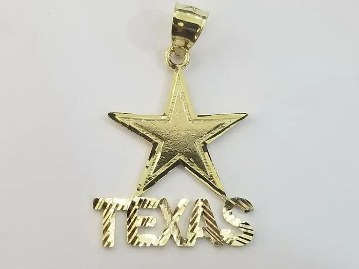 Gold and Diamond Necklaces 10k Yellow Gold Texas Star Charm Diamond Cut Pendant Men Women Real Gold and Diamond Necklaces 10k Yellow Gold Texas Star Charm Diamond Cut Pendant Men Women Real