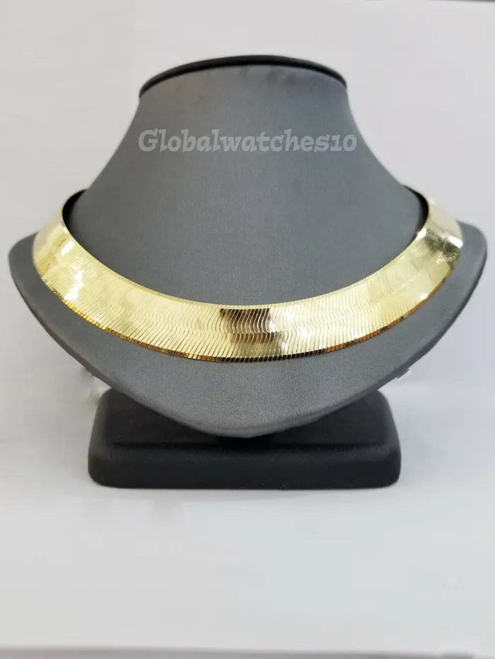 Gold and Diamond Necklaces REAL 10k 15mm Yellow Gold Herring Bone Chain Necklace 20 Inch Men Women SALE Gold and Diamond Necklaces REAL 10k 15mm Yellow Gold Herring Bone Chain Necklace 20 Inch Men Women SALE