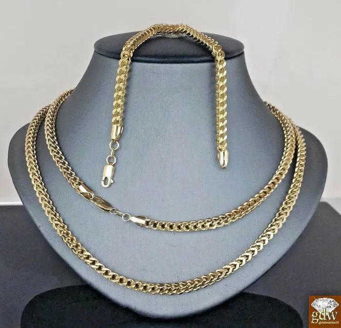 Gold and Diamond Necklaces Real 10k Yellow Gold 22 Franco Chain Bracelet 75 8 85 9 4mmNecklace10kt Gold and Diamond Necklaces Real 10k Yellow Gold 22 Franco Chain Bracelet 75 8 85 9 4mmNecklace10kt