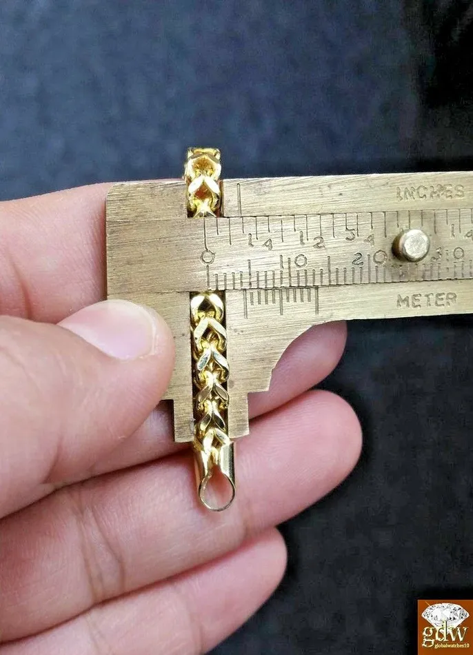 Gold and Diamond Necklaces Real 10k Yellow Gold 22 Franco Chain Bracelet 75 8 85 9 4mmNecklace10kt