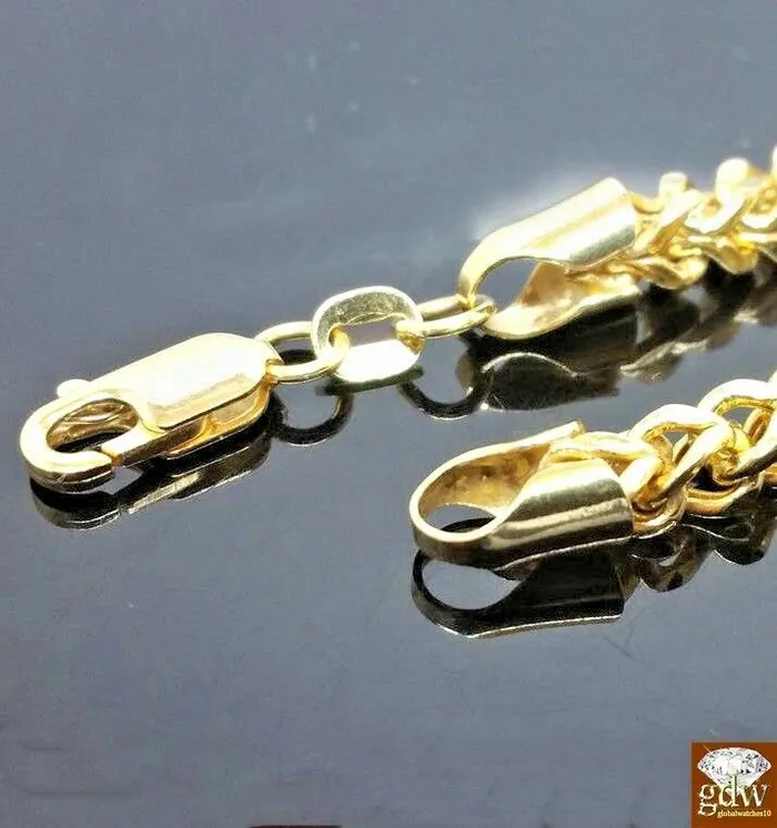 Gold and Diamond Necklaces Real 10k Yellow Gold 22 Franco Chain Bracelet 75 8 85 9 4mmNecklace10kt
