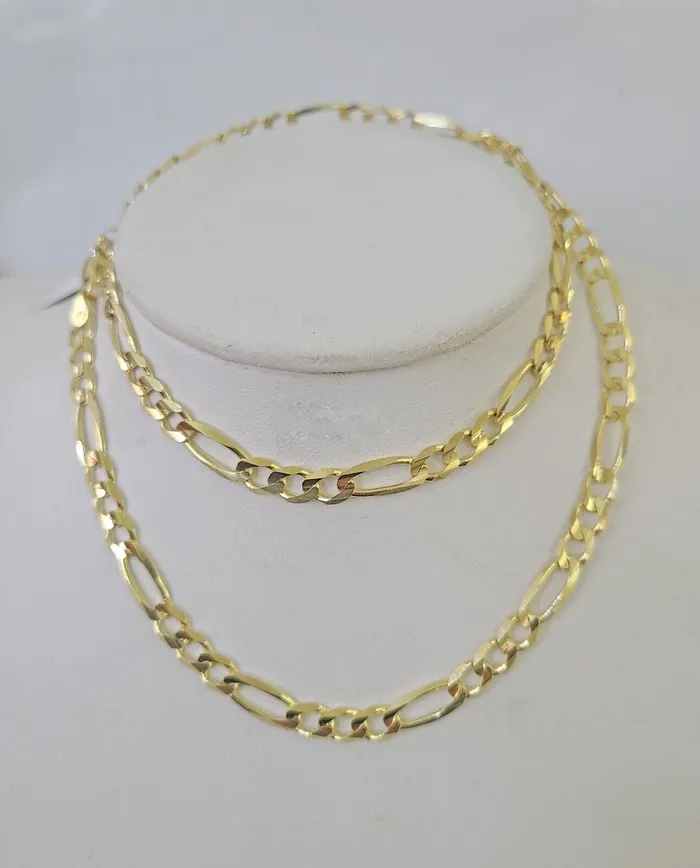 Gold and Diamond Necklaces Solid 10k Yellow Gold Figaro Link Chain 5mm 24 Men Women REAL Genuine Gold and Diamond Necklaces Solid 10k Yellow Gold Figaro Link Chain 5mm 24 Men Women REAL Genuine