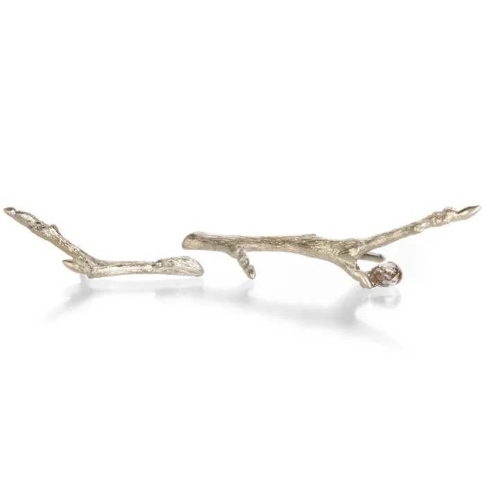 Gold Branch Studs with Diamond Drop Gabriella Kiss Earrings