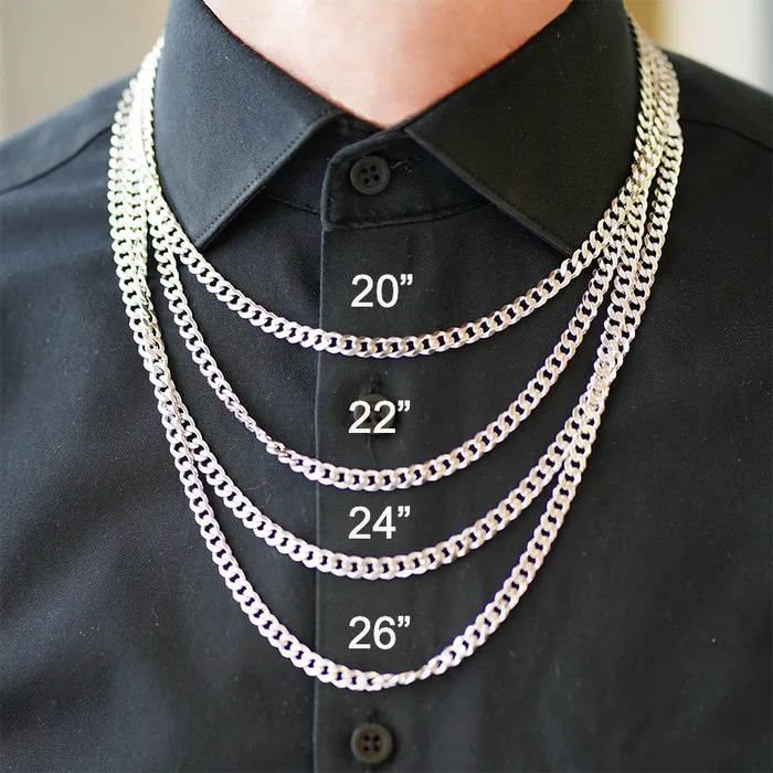 Independent Jewellers Necklaces Sterling Silver 47MM Concave Curb Chain 22inch