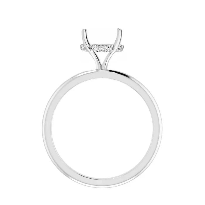 Independent Jewellers Rings 14kt White Gold Round Hidden Halo Semi Mount