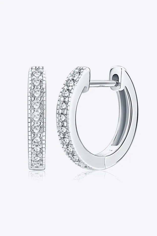 Inlaid Moissanite Hoop Earrings Trendsi Earrings