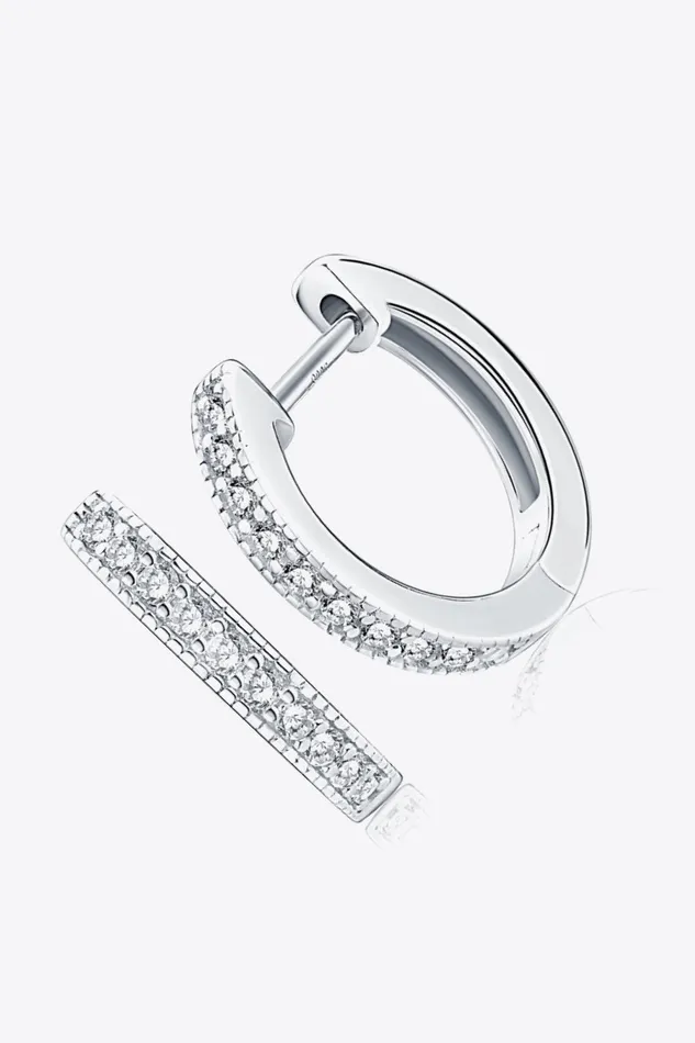 Inlaid Moissanite Hoop Earrings Trendsi Earrings