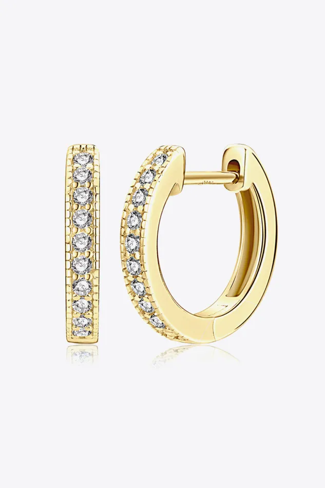 Inlaid Moissanite Hoop Earrings Trendsi Earrings