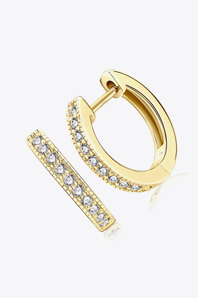 Inlaid Moissanite Hoop Earrings Trendsi Earrings