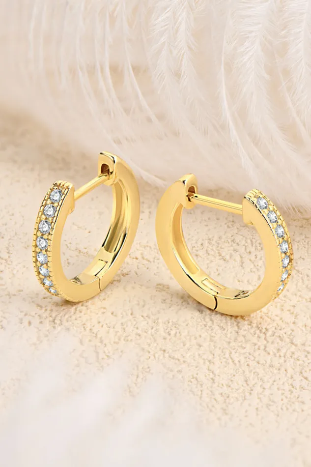 Inlaid Moissanite Hoop Earrings Trendsi Earrings