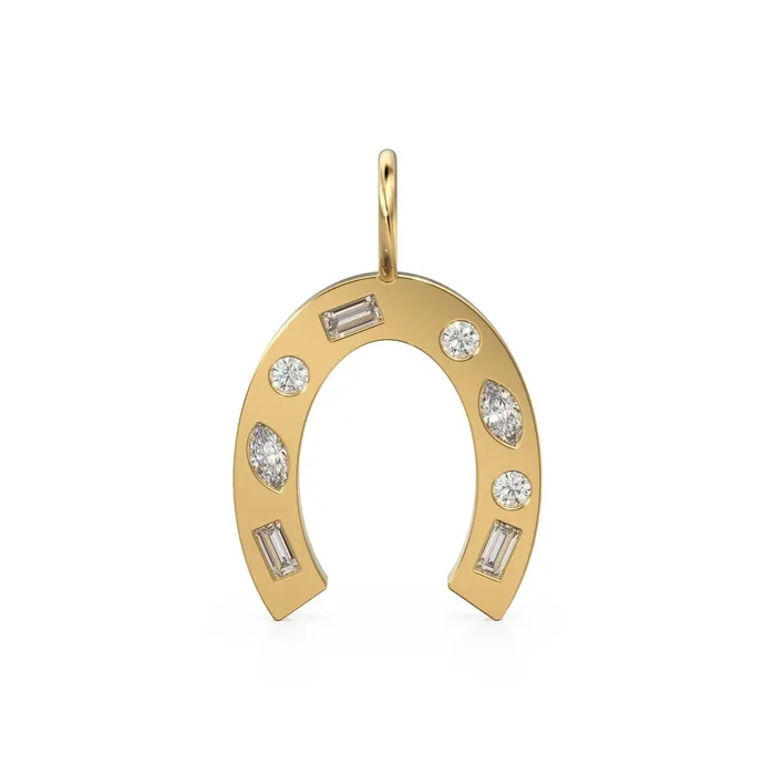 Jalvi Co Necklaces HorseshoeDiamond Solid Gold Charm Good Luck Diamond Pendant Lucky Charm Gold Necklace Handmade Genuine Real Diamond Baguette Jewelry Jalvi Co Necklaces HorseshoeDiamond Solid Gold Charm Good Luck Diamond Pendant Lucky Charm Gold Necklace Handmade Genuine Real Diamond Baguette Jewelry