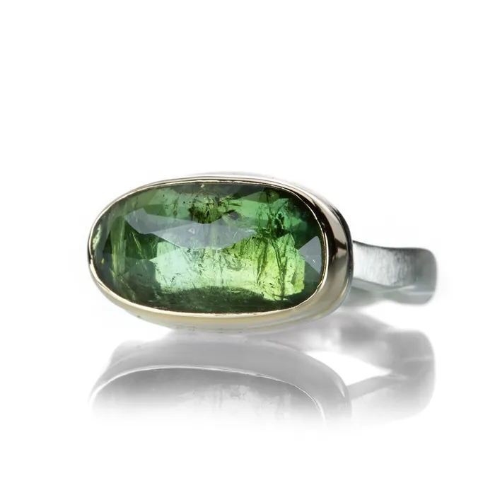 Jamie Joseph Rose Cut Green Tourmaline Ring Rings
