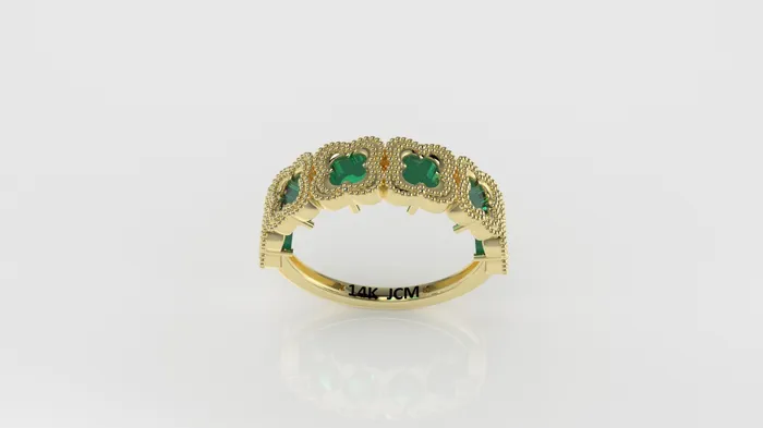 Jcm 21 jewelry Rings 14K Ring with 6 STONES Stt Prong FILIGREE